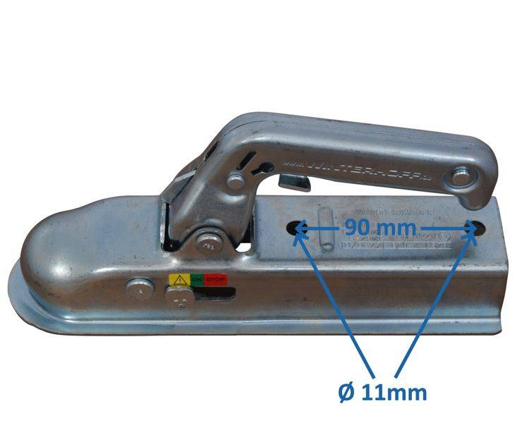1 Stück - Winterhoff Kugelkupplung WW8E - 800kg - 50 mm vierkant- Bohrung 90mm Ø11 mm