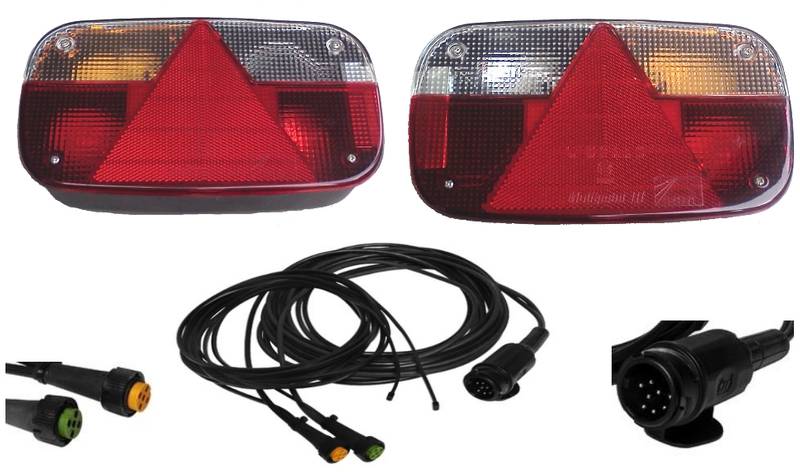 Aspöck Multipoint 3 - Leuchten Set - 13polig - Hauptkabel 6 Meter mit 2 x 4,5 m DC Abgang