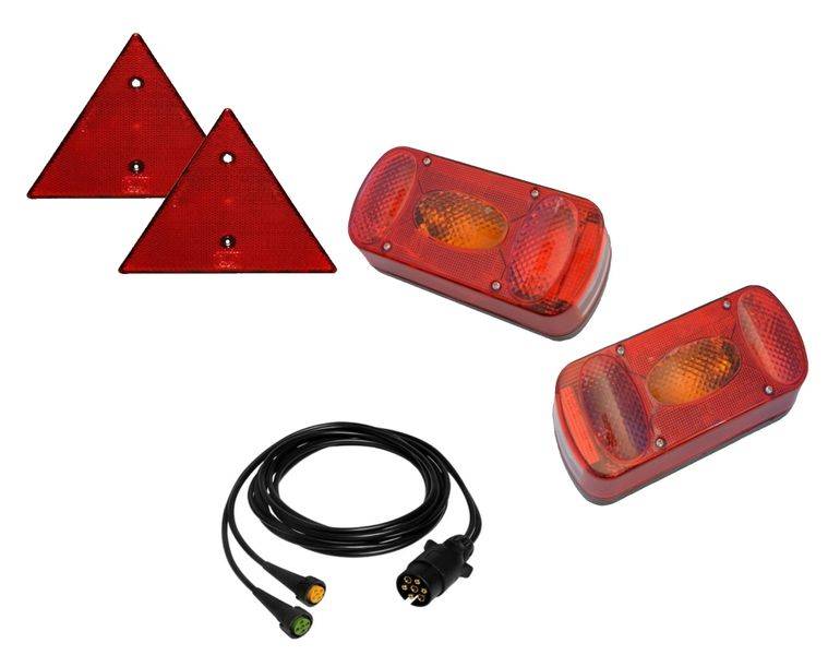 Aspöck Midipoint 2 Set Leuchten rechts + links + Kabel 3 Meter 7polig + 2 Rückstrahler