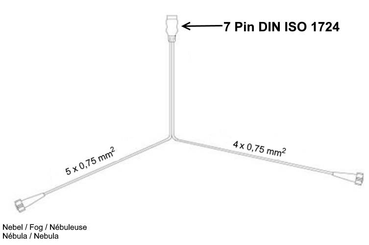 Aspöck Midipoint 2 Set Leuchten rechts + links + Kabel 4 Meter 7polig + 2 Rückstrahler
