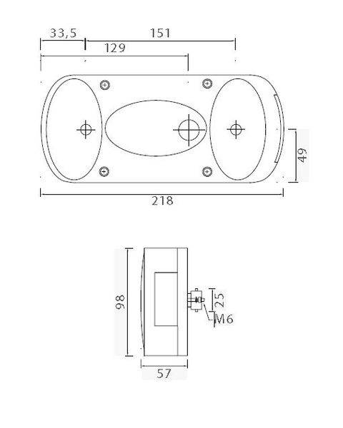 Aspöck Midipoint 2 - Set Leuchten rechts + links und Kabel 4,5 Meter 13 polig mit Abgang 2 x 2,5 m DC