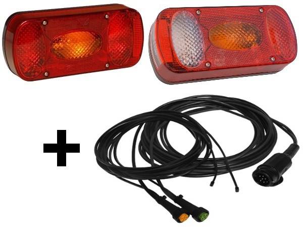 Aspöck Midipoint 2 - Set Leuchten rechts + links und Kabel 6 Meter 13 polig mit Abgang 2 x 4,5m DC