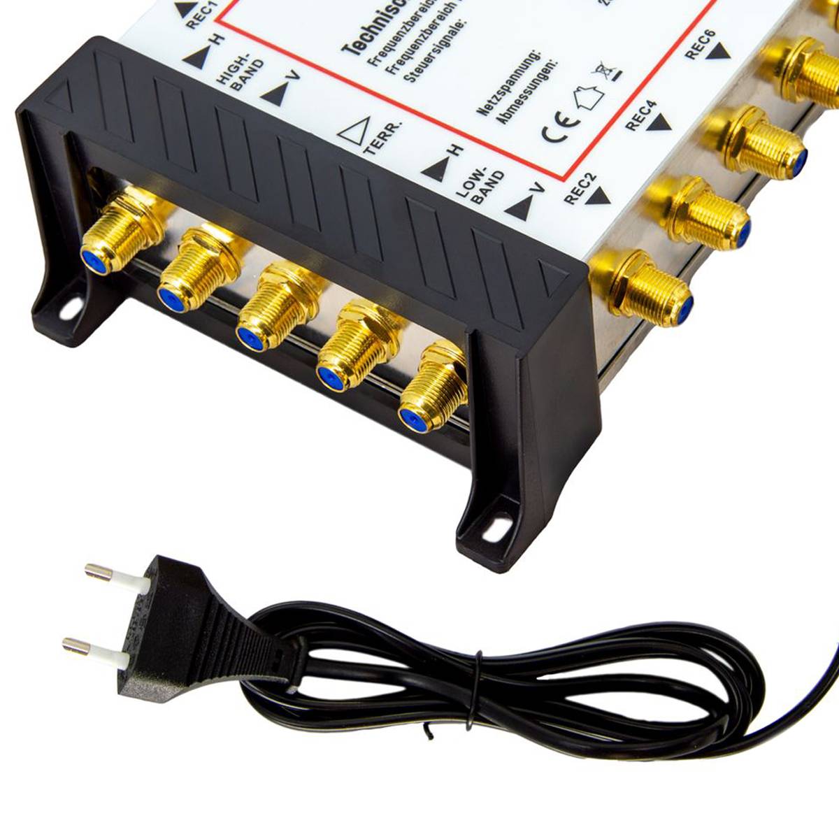 PremiumX Multischalter Set 5/12 Multiswitch 32x F-Stecker, Signalverteiler 1 SAT für 12 Teilnehmer