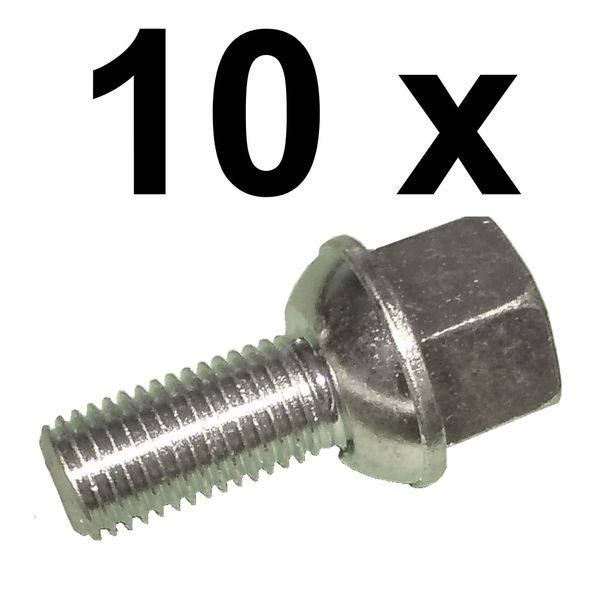 10 Stück Kugelbundschraube M12 x 1,5 Gewindelänge 24 mm - Schlüsselweite 19