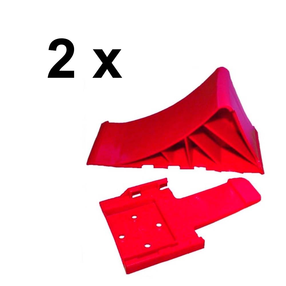 2 Stück Unterlegkeile mit Halter - 1600 kg ROT