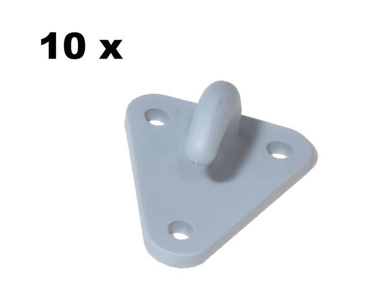 10 Stück - Dreiloch - Planenhaken - Kunststoff - Netzhaken