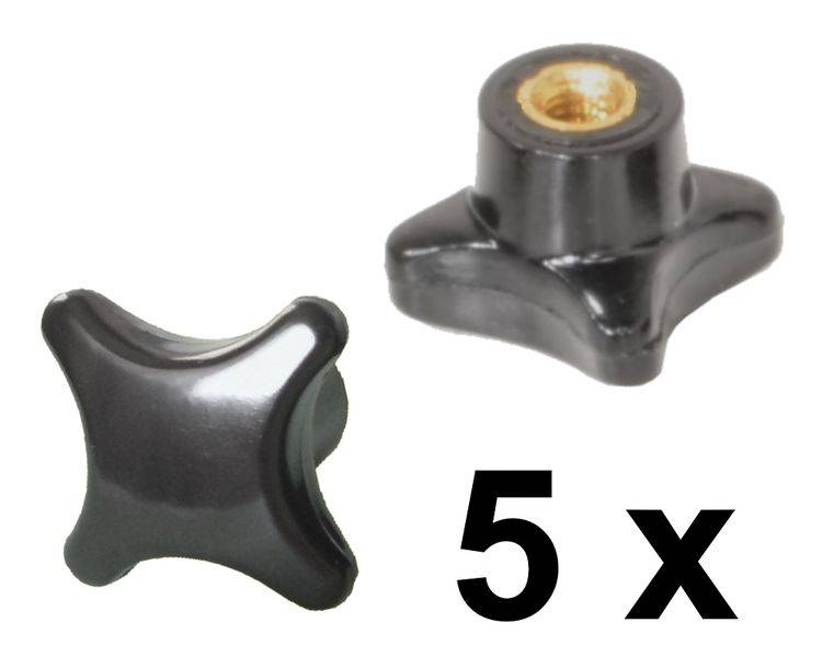 5 Stück Kreuzgriffmutter M4 DIN 6335 Kreuzmutter Messinggewinde