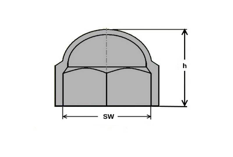 500 Stück - Sechskant Schutzkappe M10 - Schlüsselweite 17mm, Farbe grau - Abdeckkappe