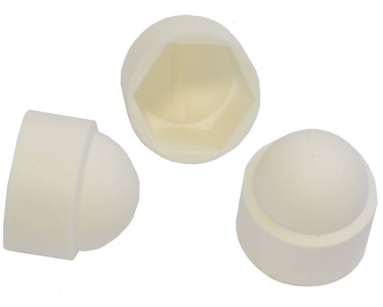 500 Stück Sechskant Schutzkappe M10 - Schlüsselweite 17mm, Farbe weiß - Abdecckkappe