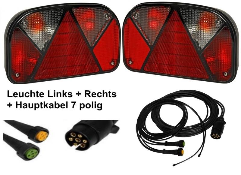 Aspöck Multipoint 2 - Leuchten Set - 7polig - 5m + Abgang 2x0,20m