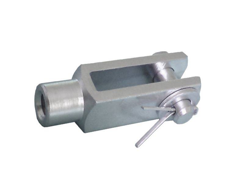 5 Stück - Gabelkopf 5x20 - M5 + Sicherungsbolzen /Splintbolzen verzinkt