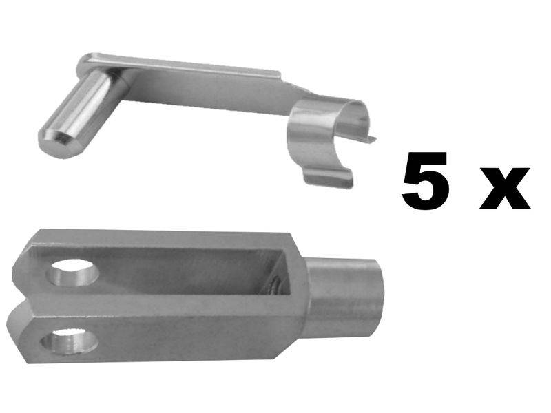 5 Stück - Gabelkopf M12 - links - 12x48 - DIN71752 mit ES Bolzen