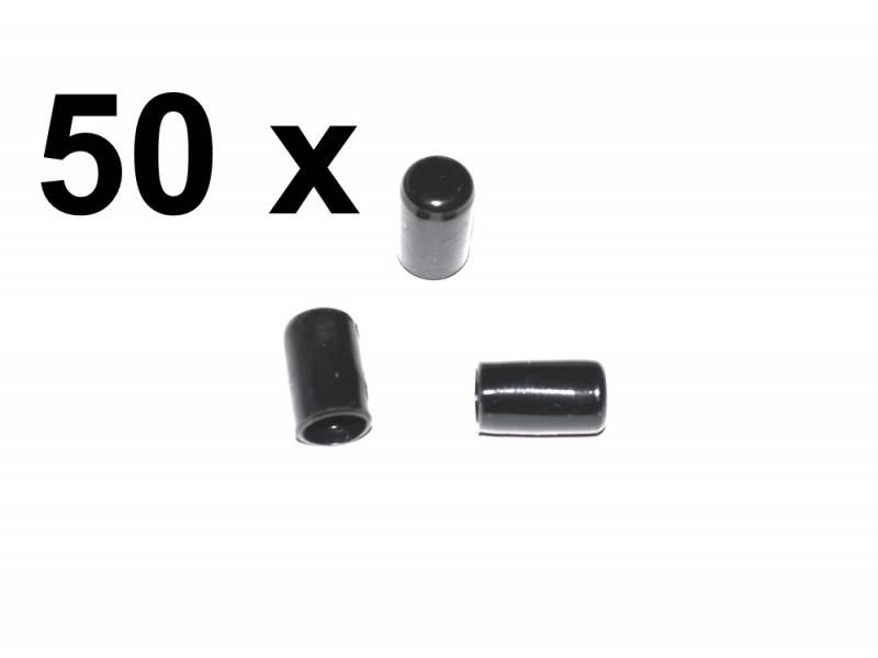 50 x Kappe für Rundrohr Ø=6 mm L=11 mm schwarz PVC