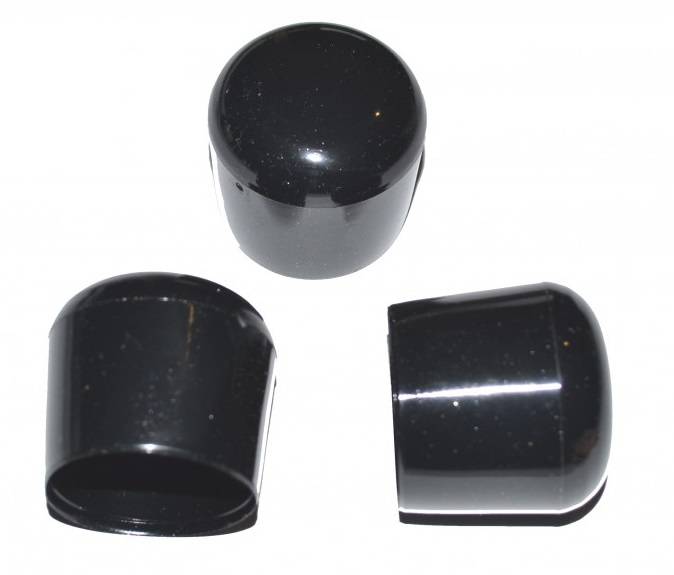 50 x Kappe für Rundrohr D=25 / 26 mm L= 24 mm schwarz PVC