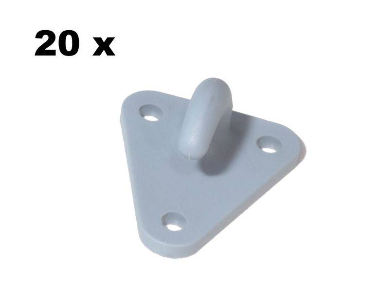 20 Stück - Dreiloch - Planenhaken - Kunststoff - Netzhaken
