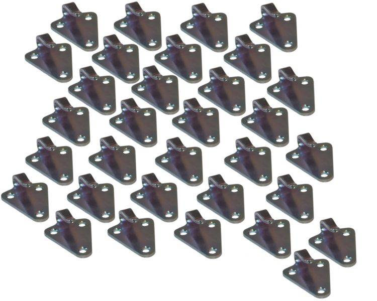 32 Stück - Dreiloch - Planenhaken - gestanzte Ausführung - Stahl verzinkt