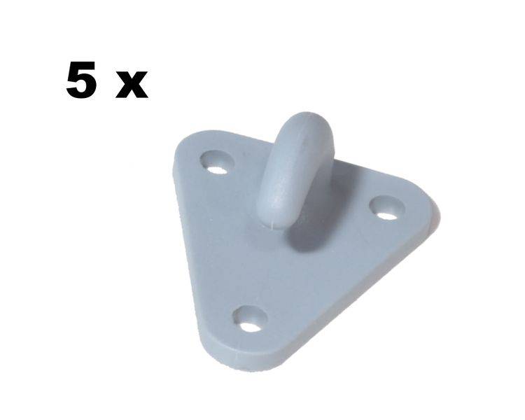 5 Stück - Dreiloch - Planenhaken - Kunststoff - Netzhaken