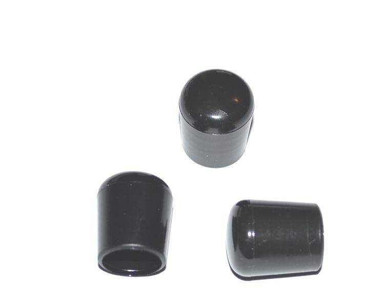 25 x Kappe für Rundrohr D=16 mm L=20 mm schwarz PVC