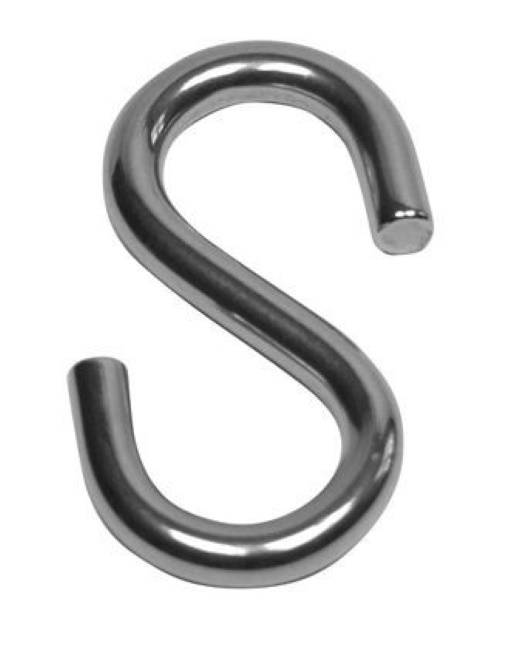 10 x S-Haken, symmetrisch, Stahl verzinkt 40 mm Nr.2