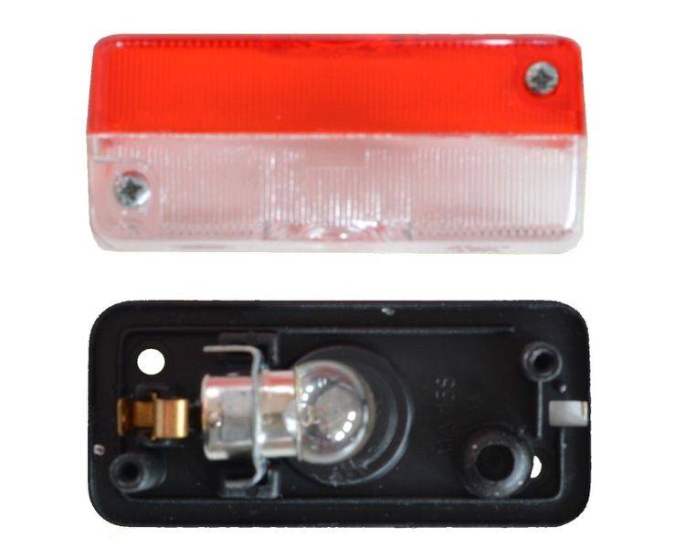 1 x Begrenzungsleuchte Umrißleuchte rot/weiß + Glühbirne