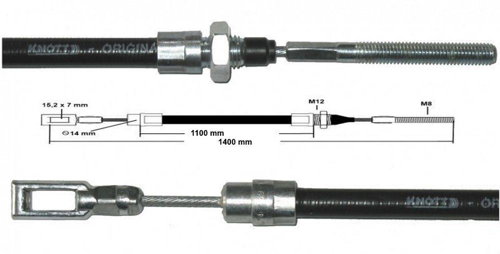 Knott Bremsseil - HL: 1100 mm - GL: 1400 mm - Ausführung bis ca.1993