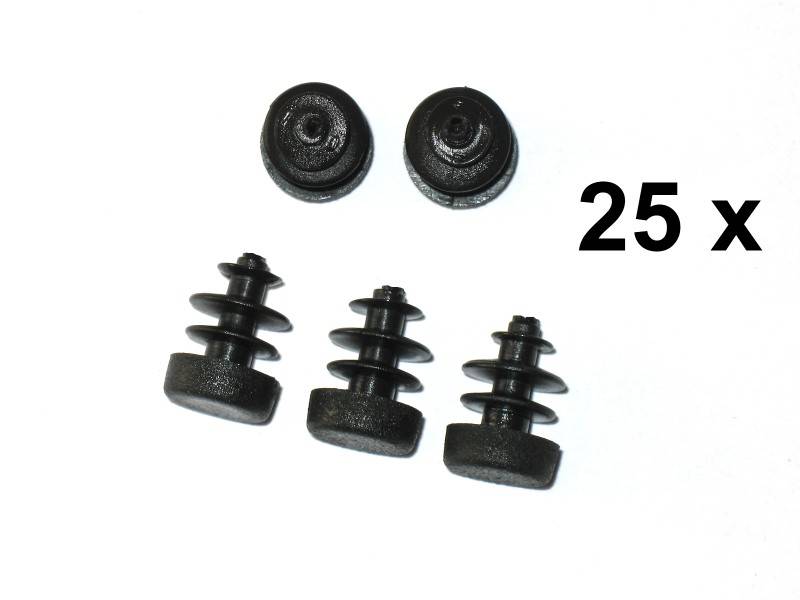 25 x Lamellenstopfen Rundrohrstopfen Ø 10 mm (Außen) Stopfen SCHWARZ