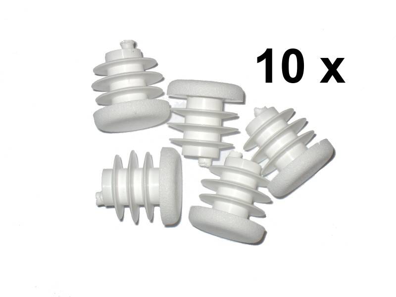 10 x Lamellenstopfen Rundrohrstopfen Ø 15 mm (Außen) Stopfen WEISS