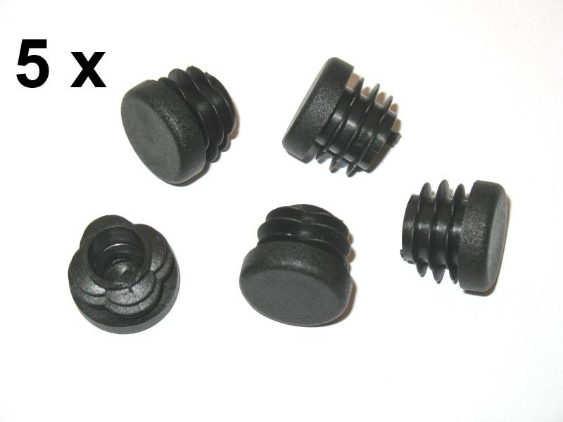 5 x Lamellenstopfen Rundrohrstopfen Ø 20 mm (Außen) Stopfen SCHWARZ