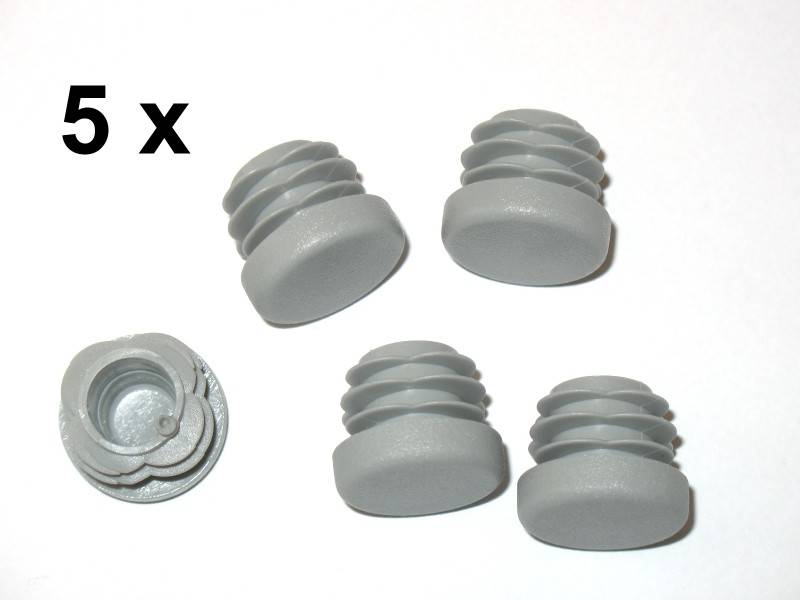 5 x Lamellenstopfen Rundrohrstopfen Ø 20 mm (Außen) Stopfen GRAU