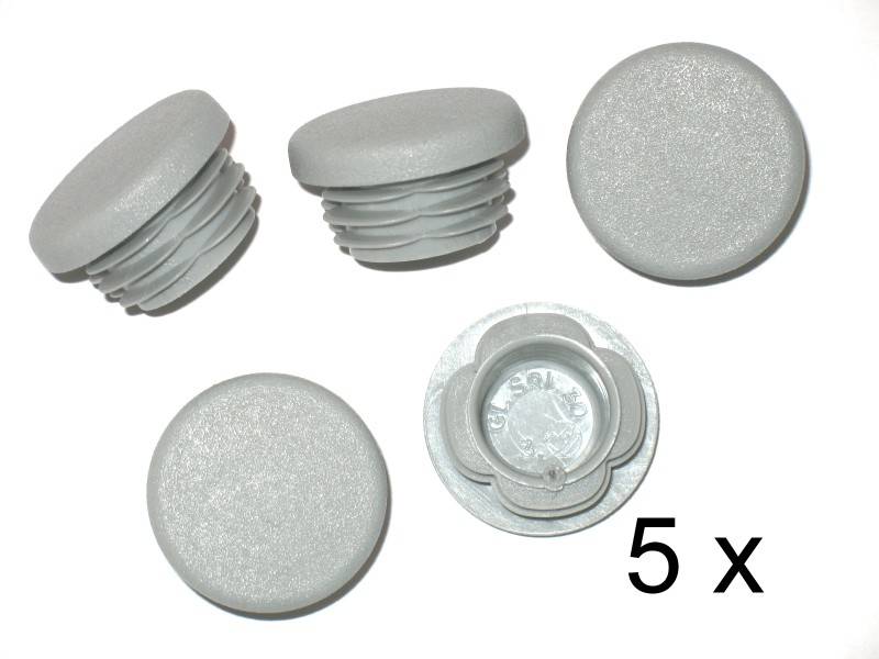5 Stück - Lamellenstopfen Rundrohrstopfen Ø30 mm (Außen) Stopfen GRAU