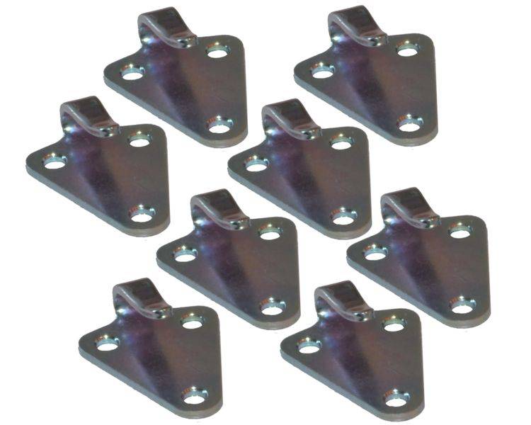 8 Stück - Dreiloch - Planenhaken - gestanzte Ausführung - Stahl verzinkt