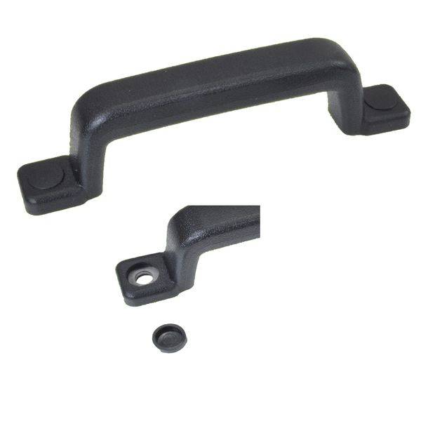 1 Stück - Handgriff / Rangiergriff - Metall Kunststoff ummantelt - schwarz