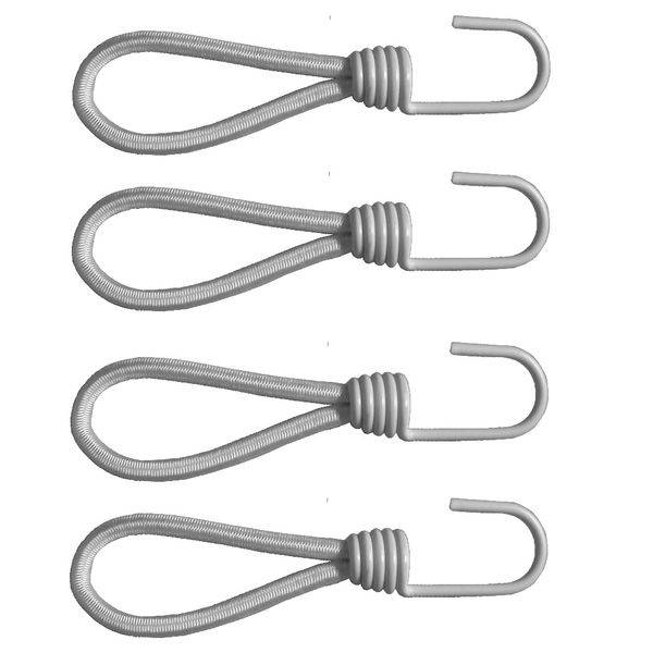 4 Stück Transportnetz - Haken, Expanderhaken, Ladungssicherungsnetz, Spiralhaken WEIß