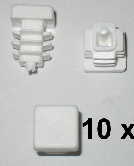 10 x Lamellenstopfen Vierkantrohrstopfen 12 x 12 mm (Außen) Stopfen WEISS