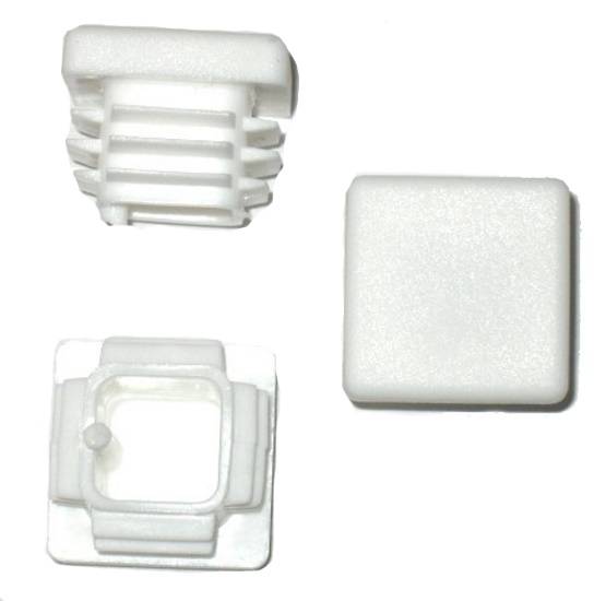 10 x Lamellenstopfen Vierkantrohrstopfen 20 x 20 mm (Außen) Stopfen WEISS