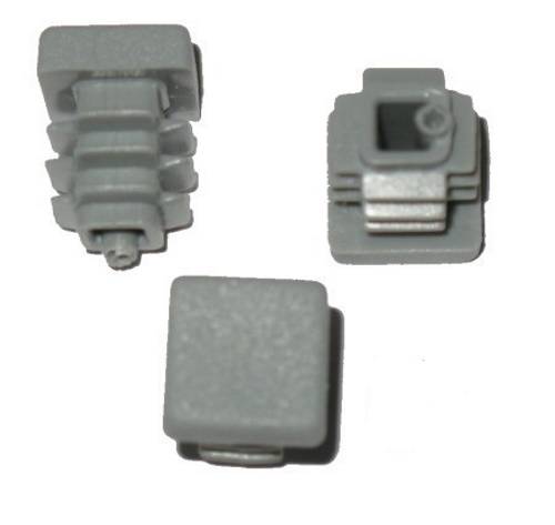 10 x Lamellenstopfen Vierkantrohrstopfen 20 x 20 mm (Außen) Stopfen GRAU