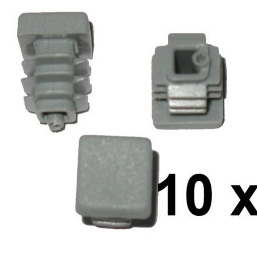 10 x Lamellenstopfen Vierkantrohrstopfen 20 x 20 mm (Außen) Stopfen GRAU