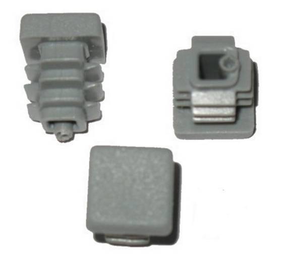 20 x Lamellenstopfen Vierkantrohrstopfen 20 x 20 mm (Außen) Stopfen GRAU