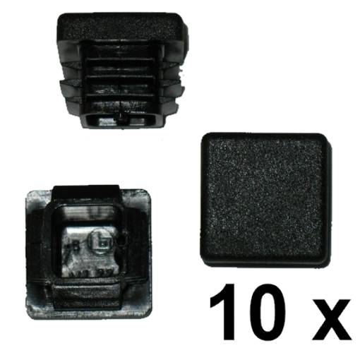 10 x Lamellenstopfen Vierkantrohrstopfen 22 x 22 mm (Außen) Stopfen SCHWARZ