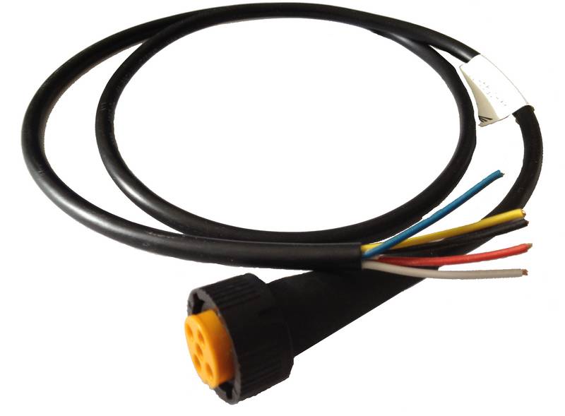 1 x Aspöck - open End - Kabel 1m - 5 polig - Bajonett Anschluss - Gelb