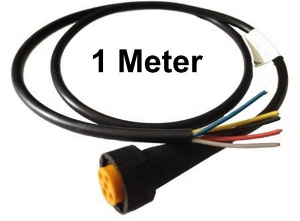 1 x Aspöck - open End - Kabel 1m - 5 polig - Bajonett Anschluss - Gelb