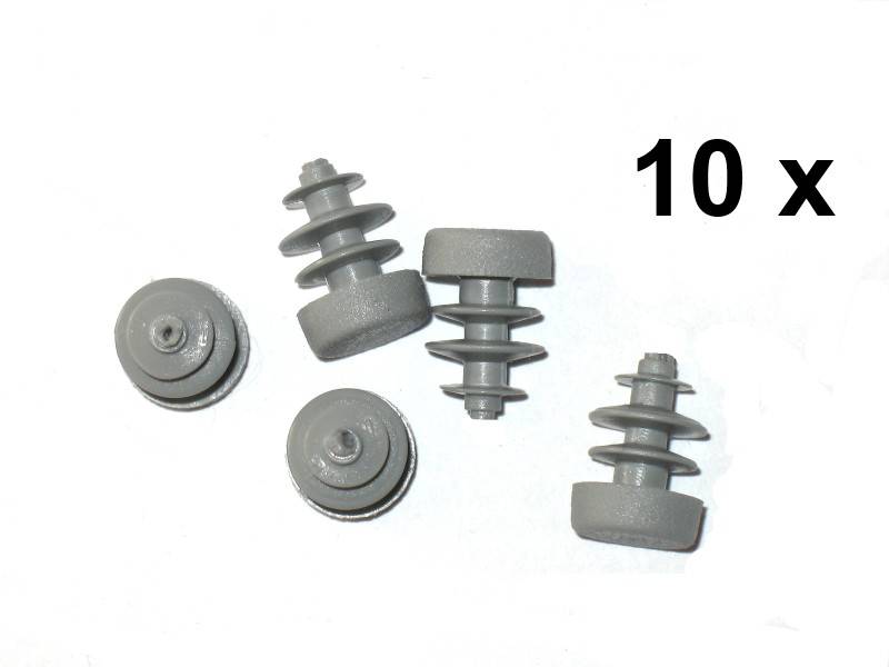 10 x Lamellenstopfen Rundrohrstopfen Ø 12 mm (Außen) Stopfen GRAU