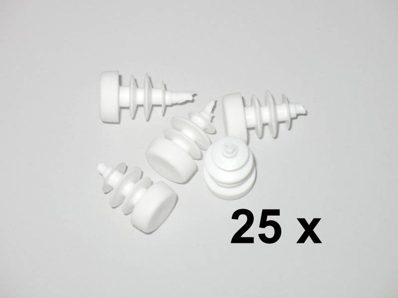 25 x Lamellenstopfen Rundrohrstopfen Ø 12 mm (Außen) Stopfen WEISS
