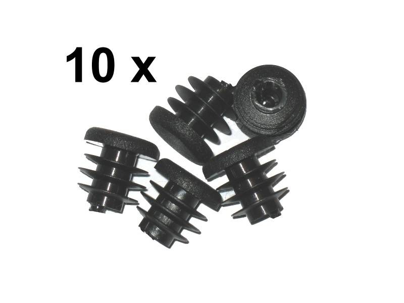 10 Stück Lamellenstopfen Rundrohrstopfen Ø 18 mm (Außen) Stopfen SCHWARZ