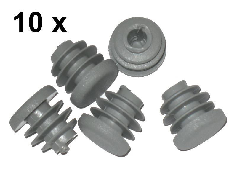 10 Stück Lamellenstopfen Rundrohrstopfen Ø 18 mm (Außen) Stopfen GRAU