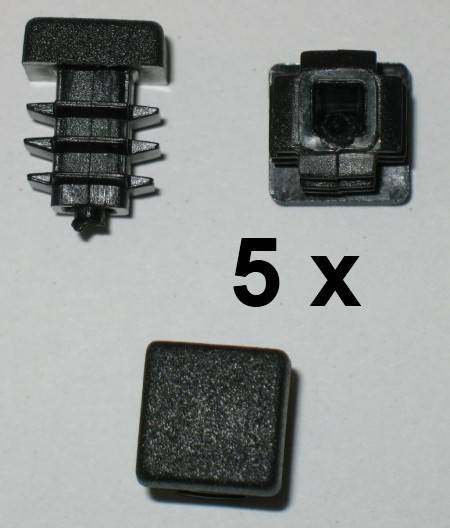 5 x Lamellenstopfen Vierkantrohrstopfen 15 x 15 mm (Außen) Stopfen SCHWARZ