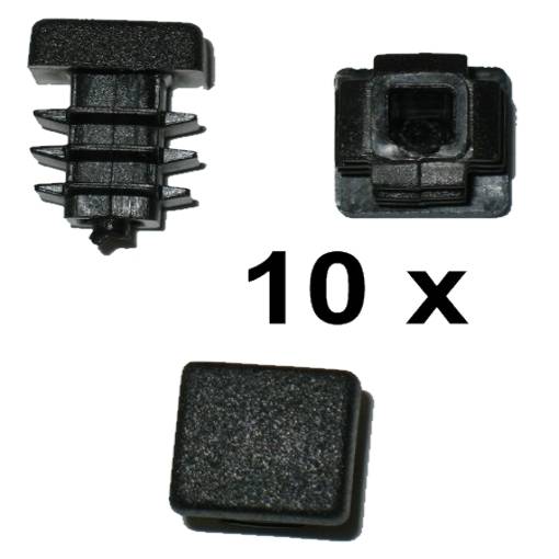 10 x Lamellenstopfen Vierkantrohrstopfen 15 x 15 mm (Außen) Stopfen SCHWARZ