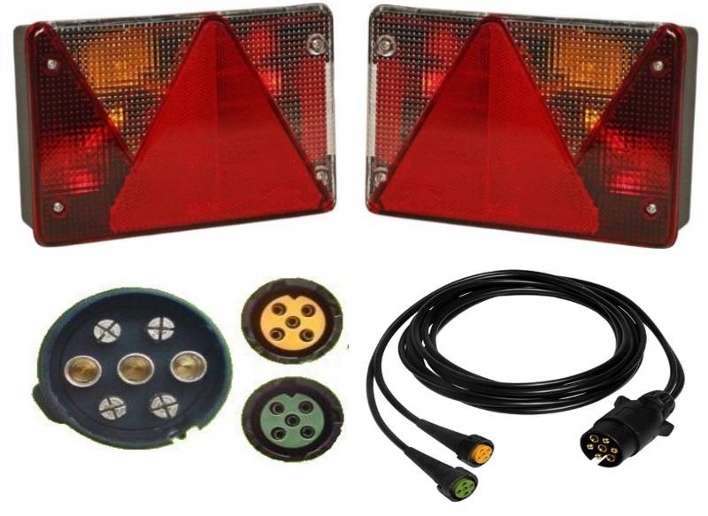 Aspöck Multipoint 4 - Lampenset rechts + links + Kabel 4 Meter 7polig