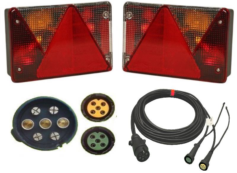 Aspöck Multipoint 4 - Leuchten Set - 7polig 5 m Kabel + 2 x 0,2 m Abgang