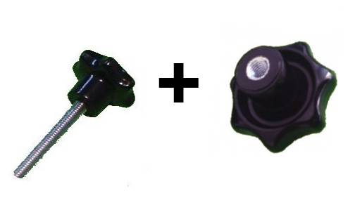 1 Stück Sterngriffschraube M8 x 15 mm DIN6336 A schwarz Ø40 + Sterngriffmutter